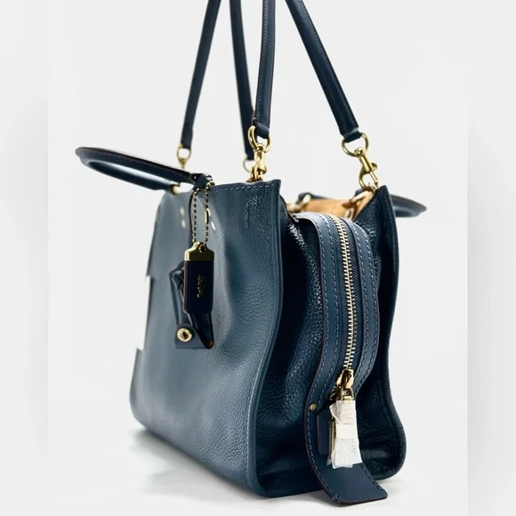 COACH 1941 Dark Denim Rogue 31 In Relaxed Smooth Pebbled Leather - Picture 8 of 13